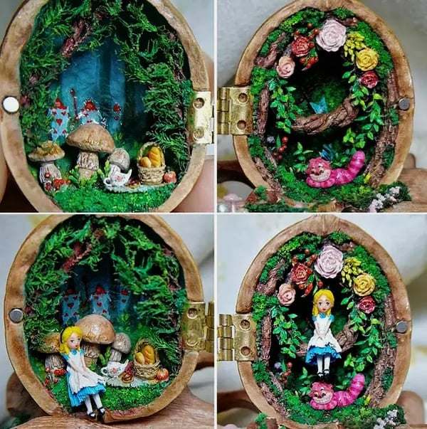 50% RABATT | WalnutCharm™ | Handgemachtes Walnussschalen-Puppenhaus