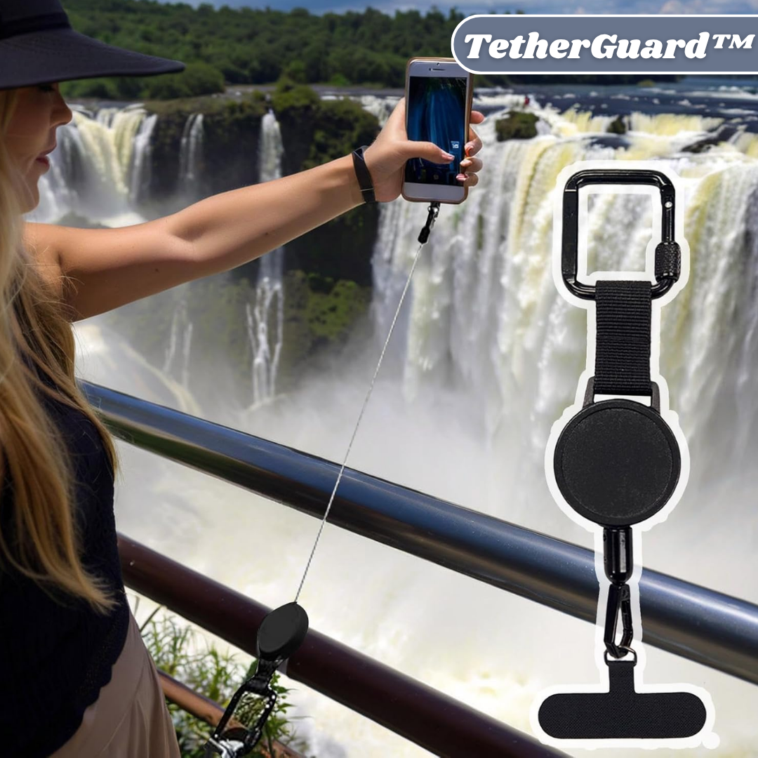 1+1 GRATIS | TetherGuard™ | Einziehbarer Anti-Diebstahl-Telefonhalter
