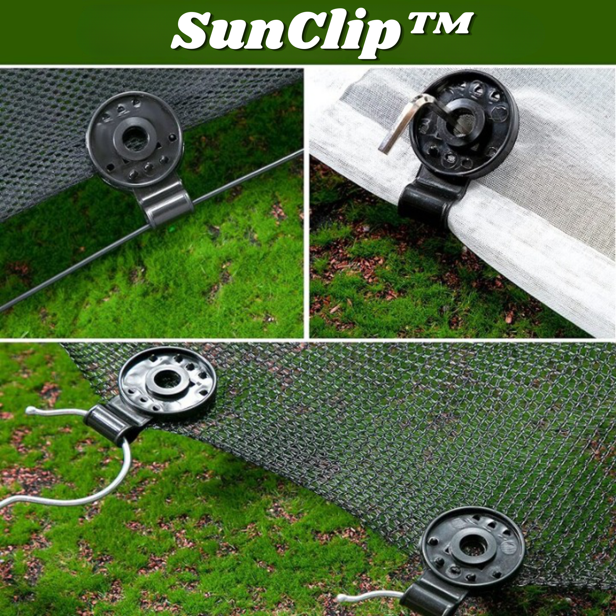 50+50 Gratis | SunClip™ I Kunststoffklammer für Schattentuch