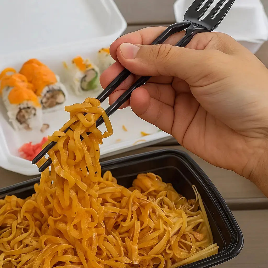 Forklette™ |  2-in-1 Gabel & Essstäbchen – Ideal für Pasta, Sushi, Salat & Dessert