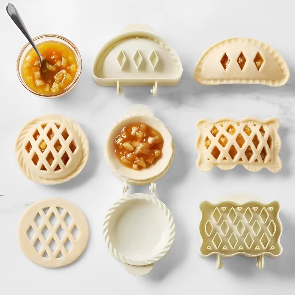 PiePerfect™ | Set saisonaler Hand Pie Formen – Klappbare Kunststoffformen für einfaches Backen