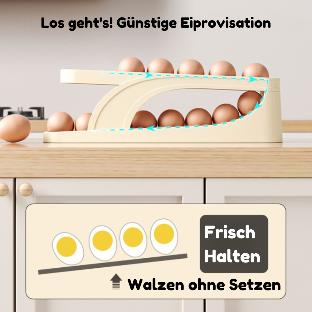 1+1 GRATIS | EggScroller™ | Eier mühelos frisch halten und Ihren Kühlschrank ordentlich behalten