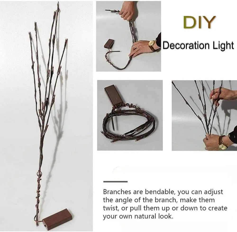 50% Rabatt | DekoBright™ | Batteriebetriebene, Verstellbare LED Zweigdekoration & Lichterkette