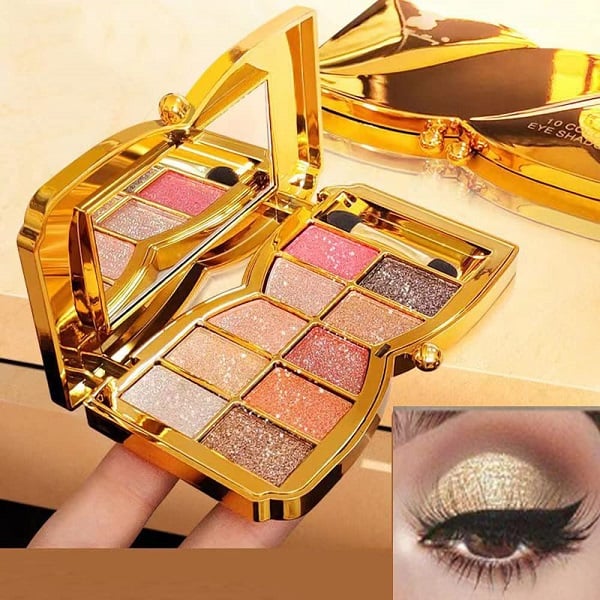 50% Rabatt | ShimmerGlam Pro | 10 Farben Sparkle Shimmer Lidschattenpalette