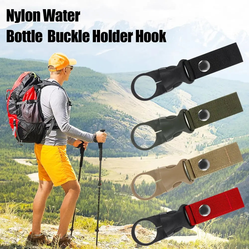 AquaHook™ | 4er-Pack Robustes Nylon Outdoor Set für freihändige Wasserflaschenhalterung