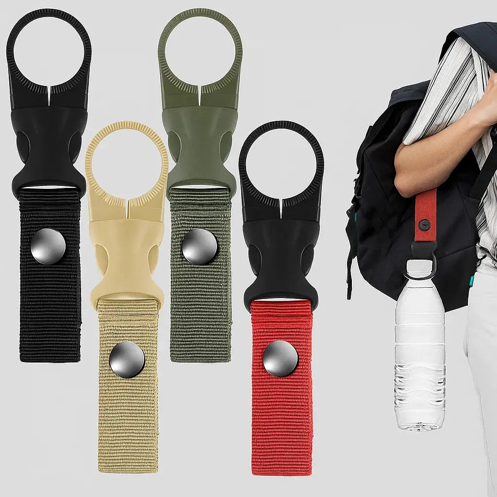 AquaHook™ | 4er-Pack Robustes Nylon Outdoor Set für freihändige Wasserflaschenhalterung