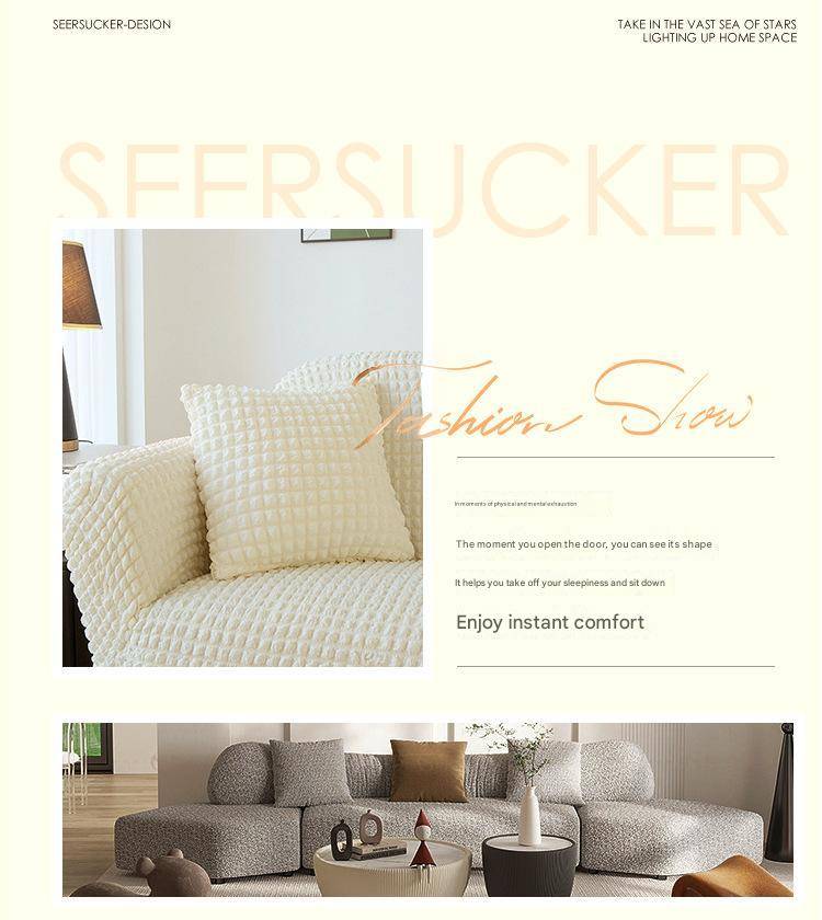50% Rabatt | LuxLace™ | Premium Seersucker Sofabezug