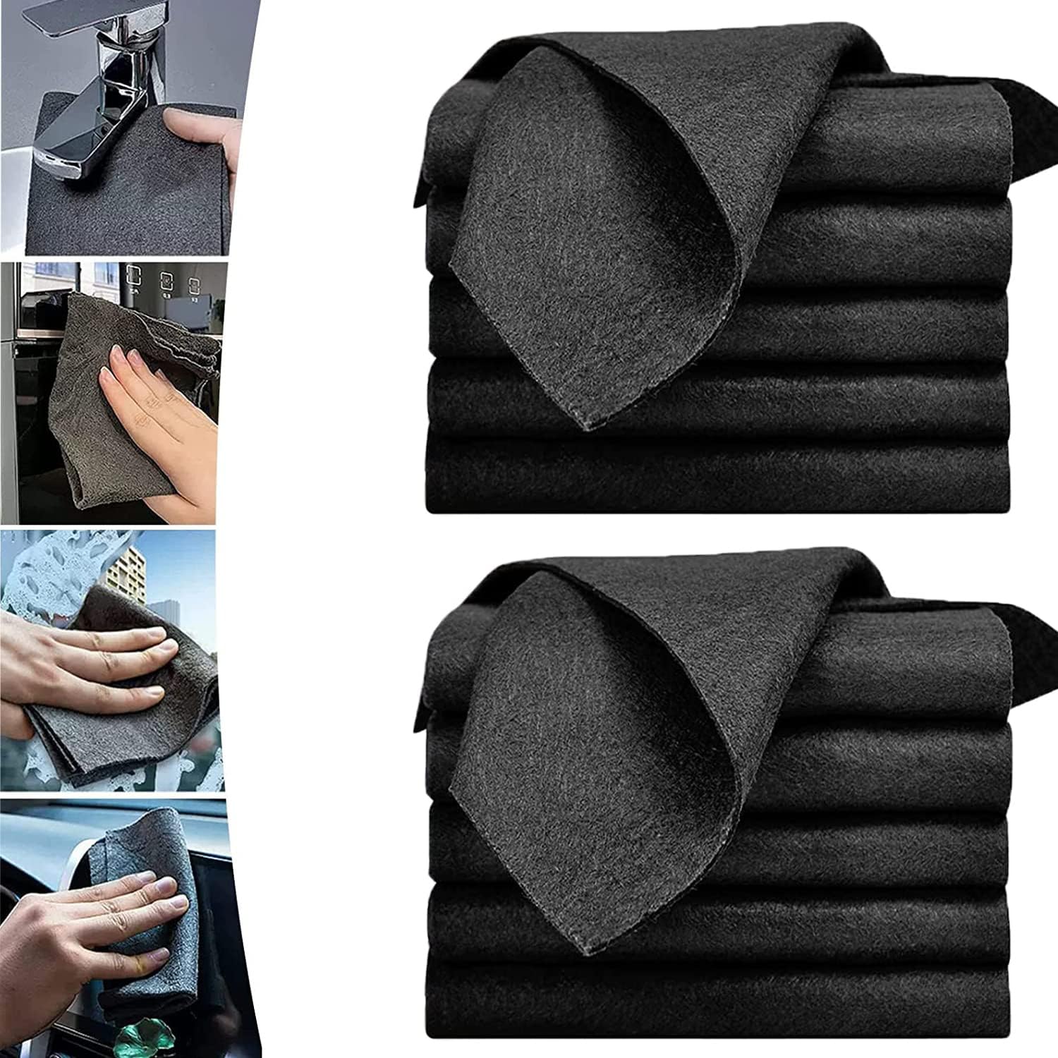 5+5 Gratis | XL Microfasertücher | Sauber ohne Streifen und Fusseln