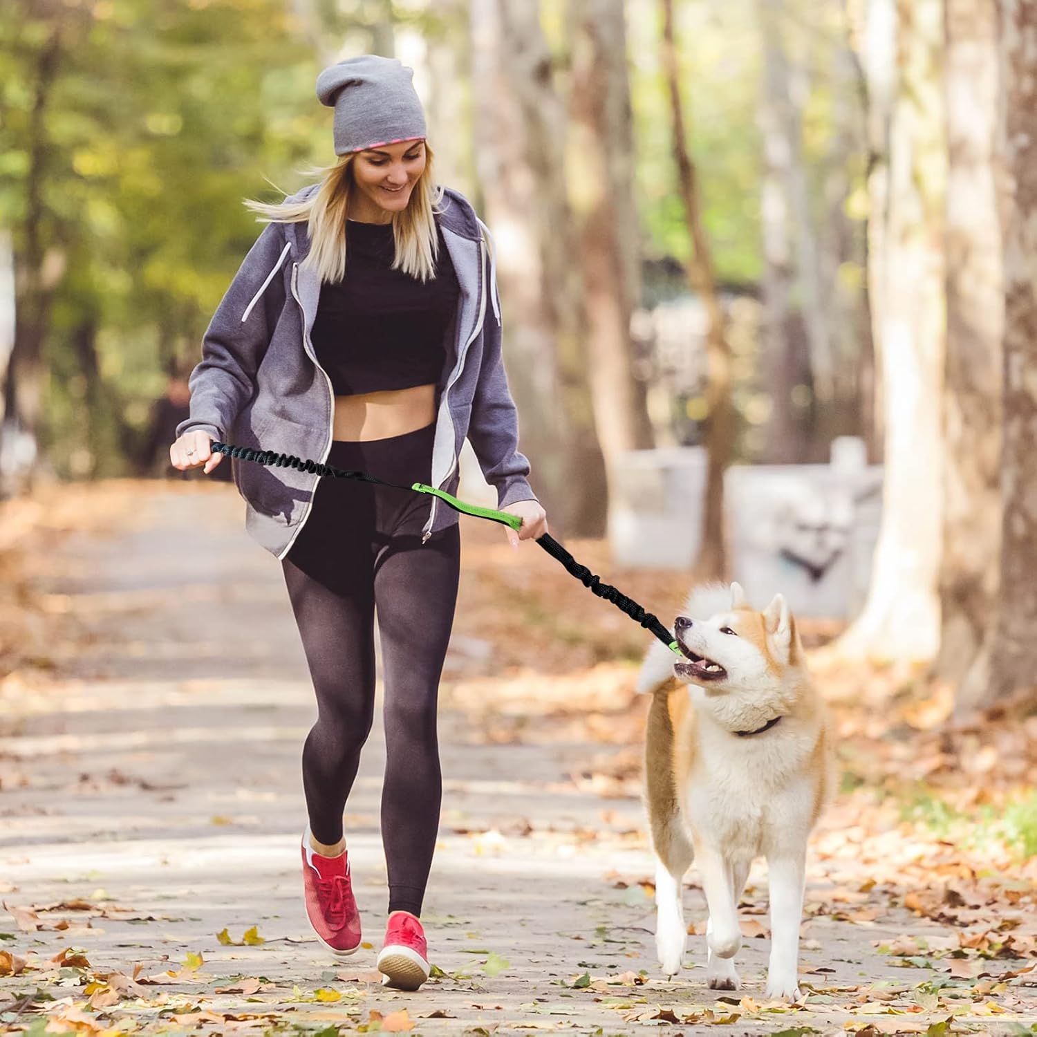 PawFree™ | Freihändige Hundeleine mit Reißverschlusstasche