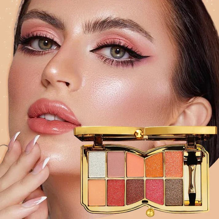 50% Rabatt | ShimmerGlam Pro | 10 Farben Sparkle Shimmer Lidschattenpalette