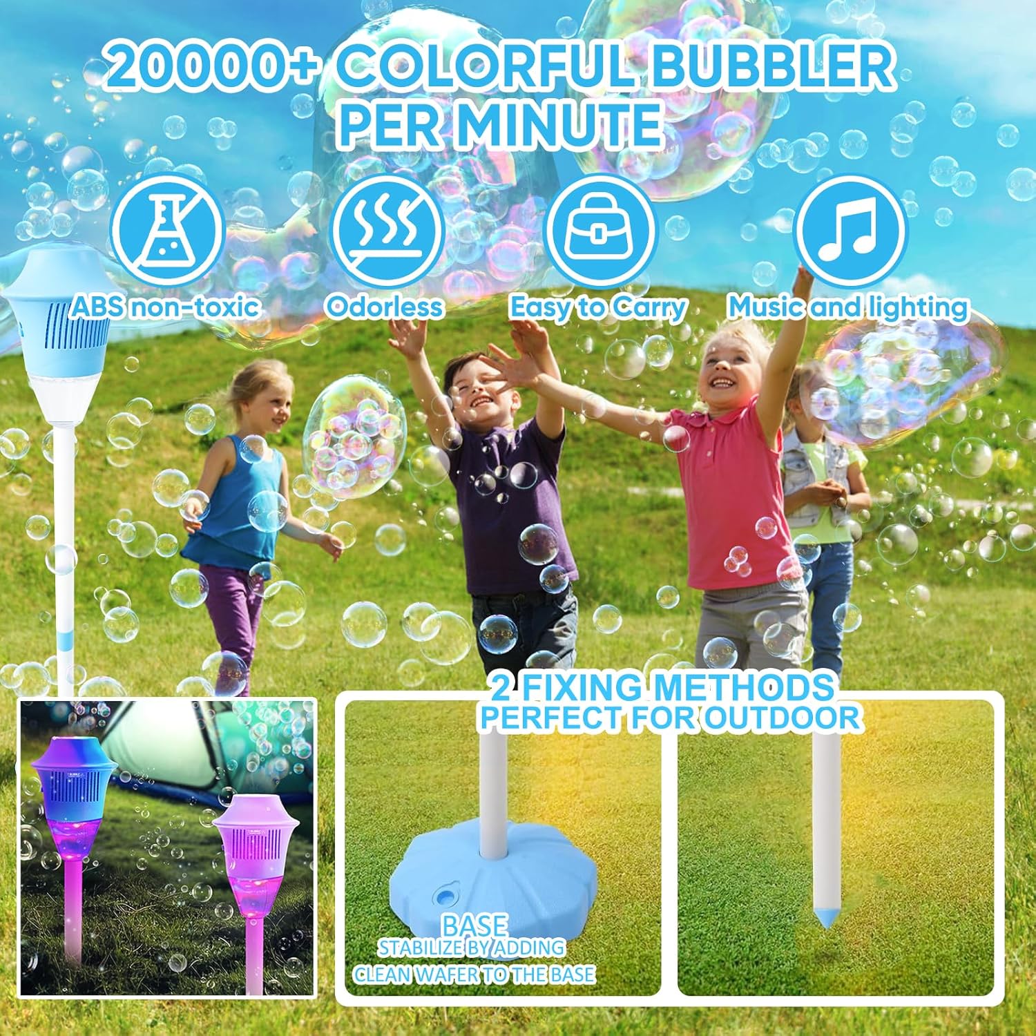 BubbleStorm™ | Tragbarer Seifenblasenmacher für Kinder