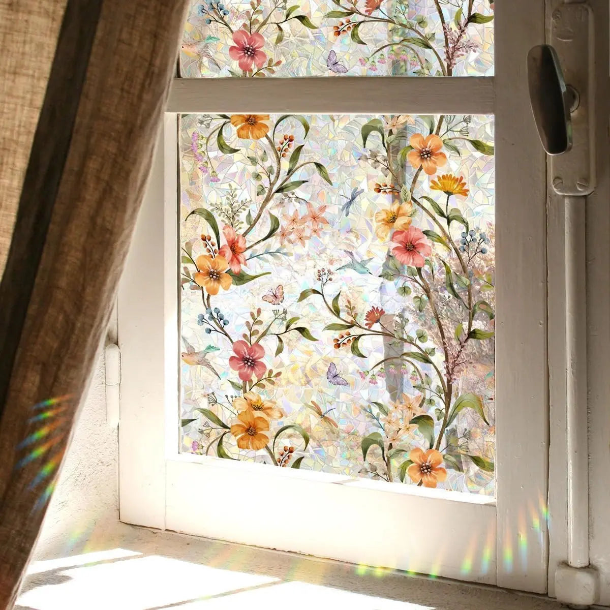 FlowerView™ | Beruhigender Blumen-Fenstersticker – Zuschneidbar auf Wunschgröße