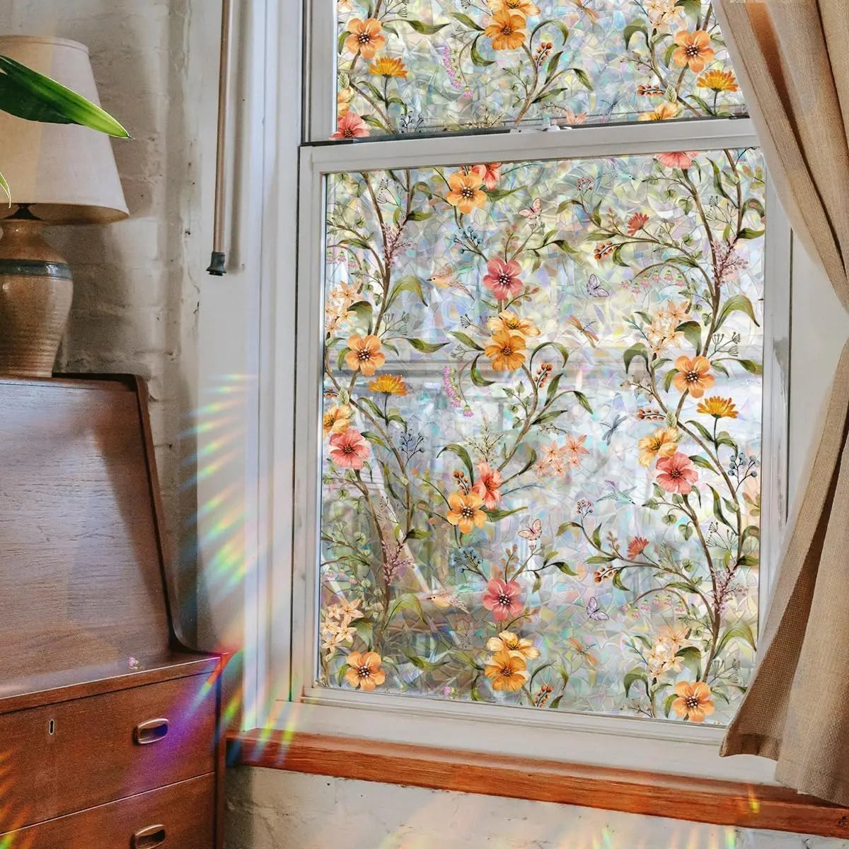 FlowerView™ | Beruhigender Blumen-Fenstersticker – Zuschneidbar auf Wunschgröße
