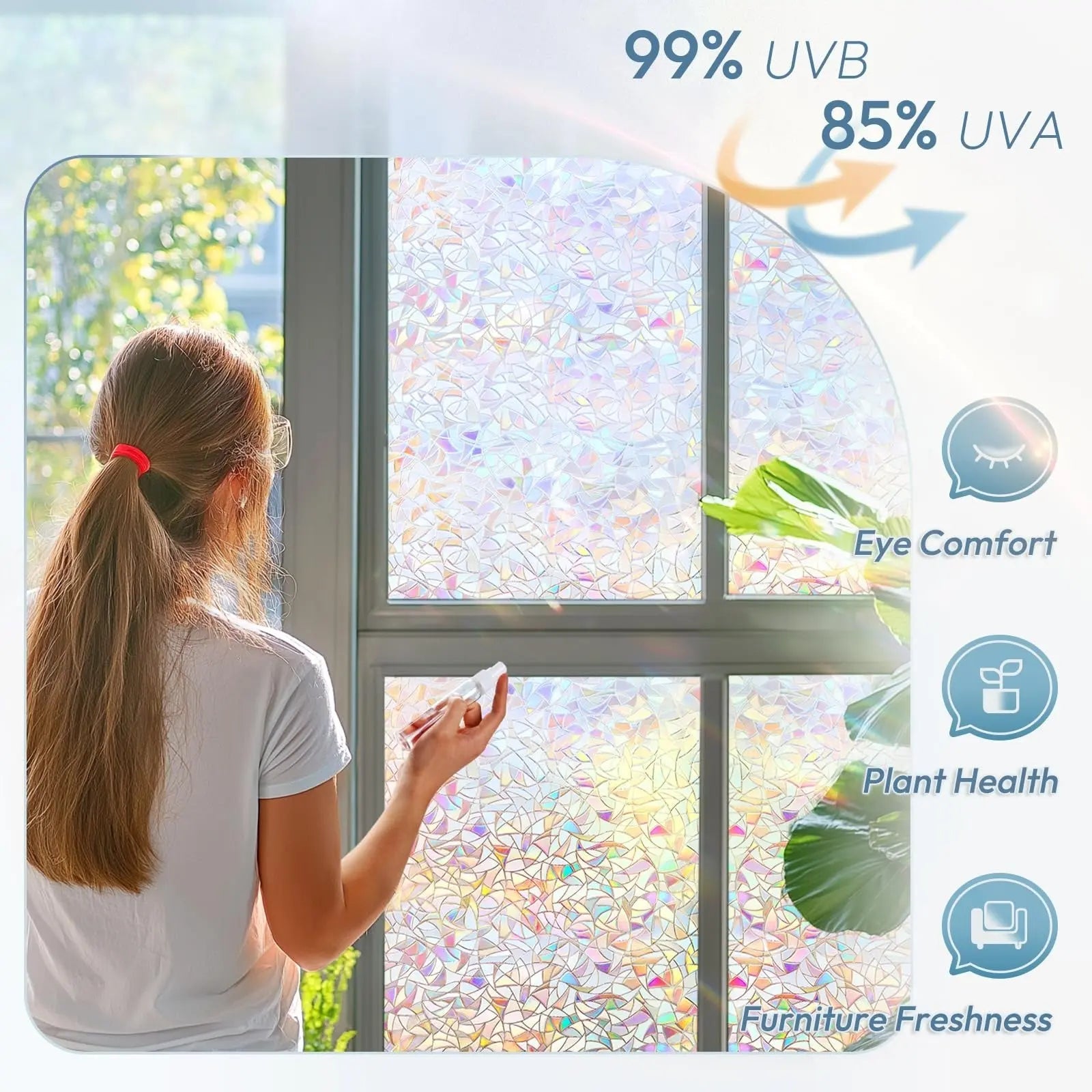 FlowerView™ | Beruhigender Blumen-Fenstersticker – Zuschneidbar auf Wunschgröße