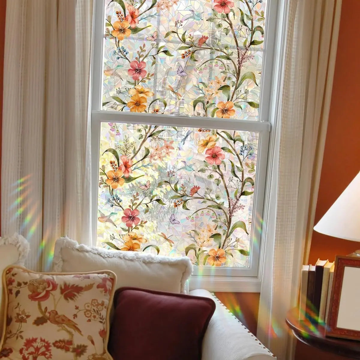 FlowerView™ | Beruhigender Blumen-Fenstersticker – Zuschneidbar auf Wunschgröße