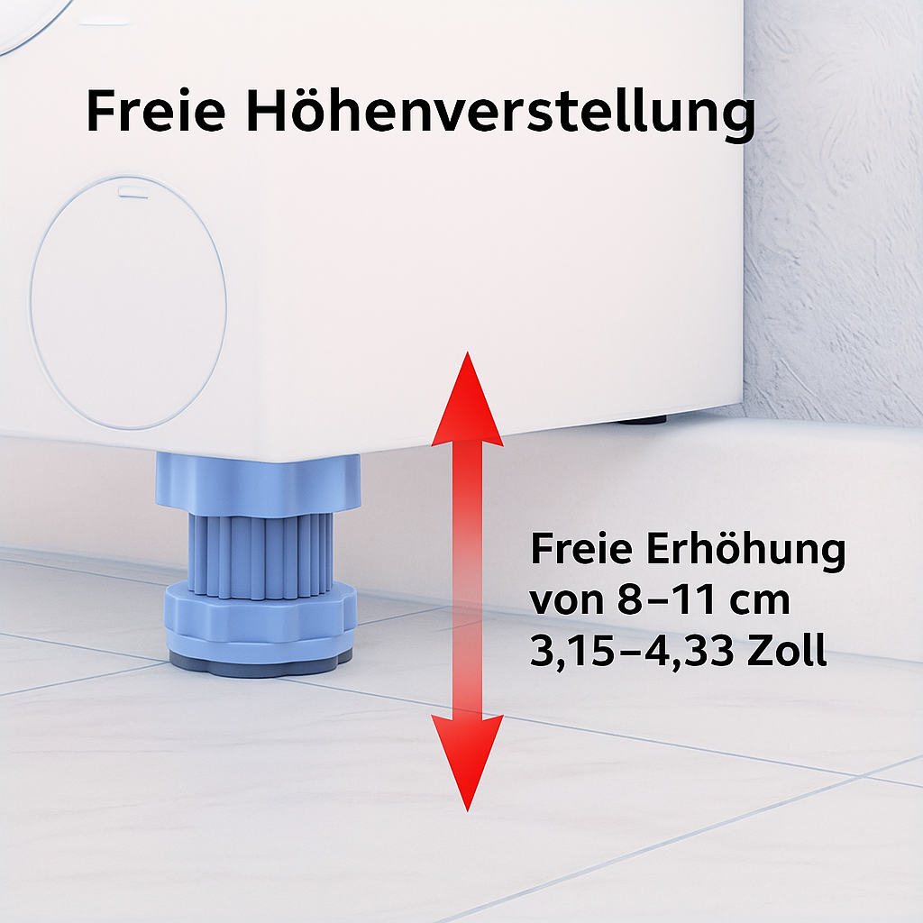 SteadyFix™ | Universelle Anti-Vibrationspads – Verstellbare Waschmaschinenunterlage | Satz von 4 Stück