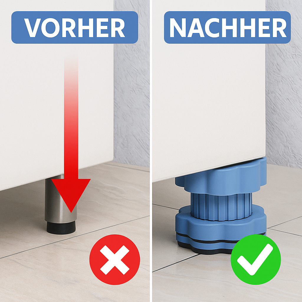 SteadyFix™ | Universelle Anti-Vibrationspads – Verstellbare Waschmaschinenunterlage | Satz von 4 Stück