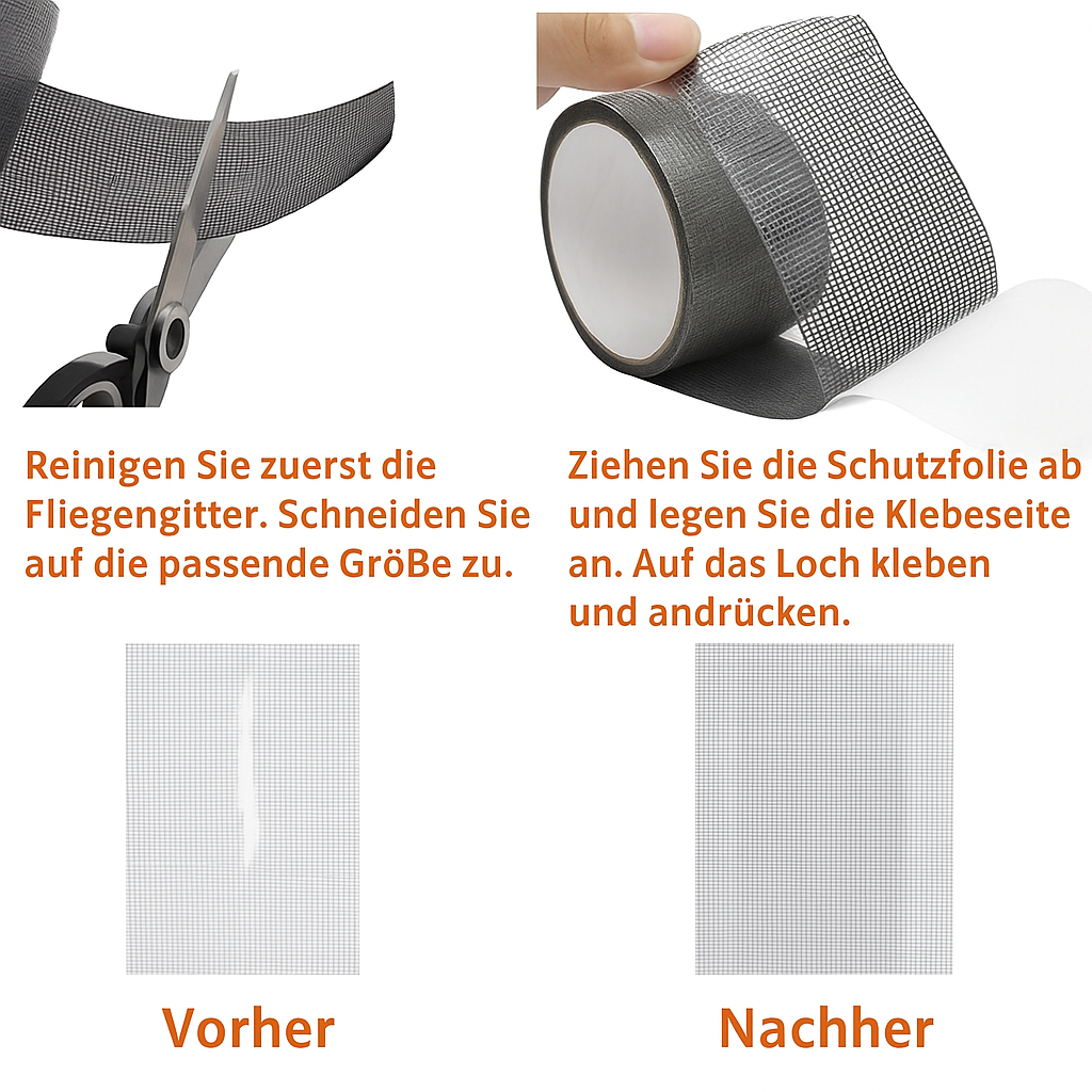 BugBlocker™ | Reparatur-Gewebeband für Fliegengitter – Robust und wetterfest