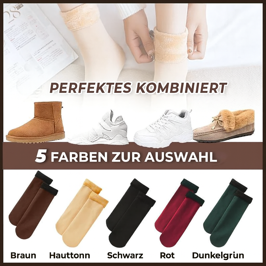 2+3 GRATIS | CozyFeet™ | Gefütterte Schneesocken mit Plüsch-Innenfutter