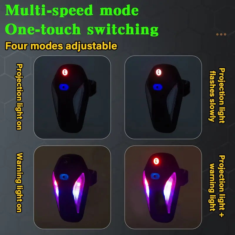 LumeWing™ | Fahrrad-Flügelrücklicht | Wasserdichte LED-Sicherheitsleuchte mit Projektion (2 Stück)