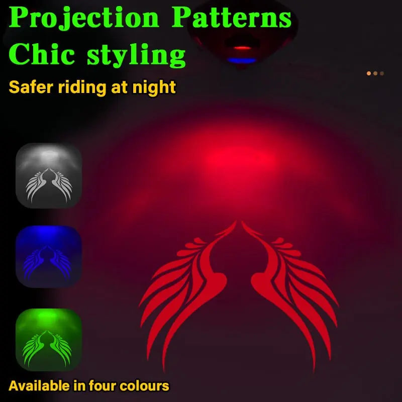 LumeWing™ | Fahrrad-Flügelrücklicht | Wasserdichte LED-Sicherheitsleuchte mit Projektion (2 Stück)