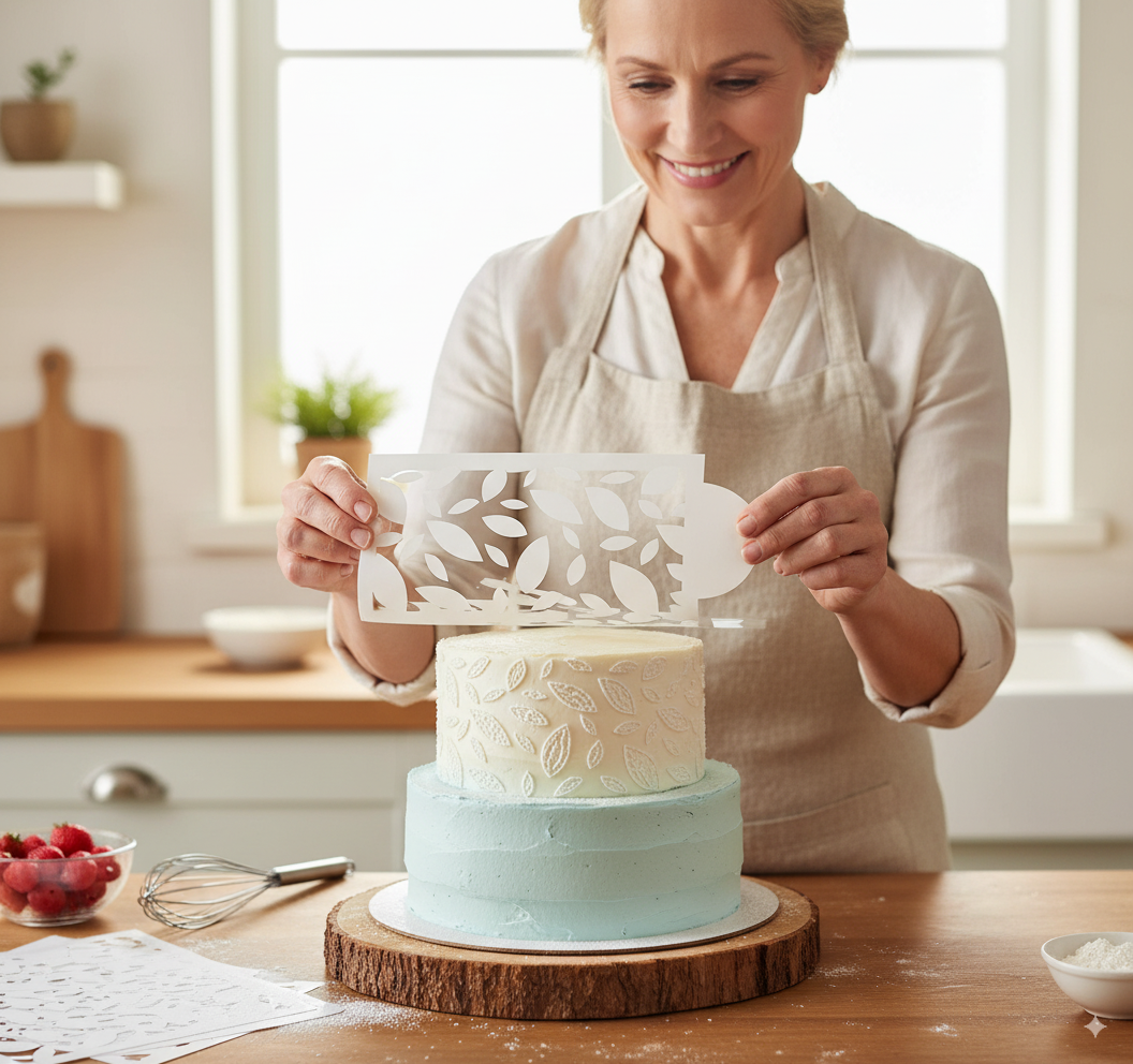 DecoLace™ | DIY-Kuchendekor-Form aus Spitze | Set mit 10 Stück