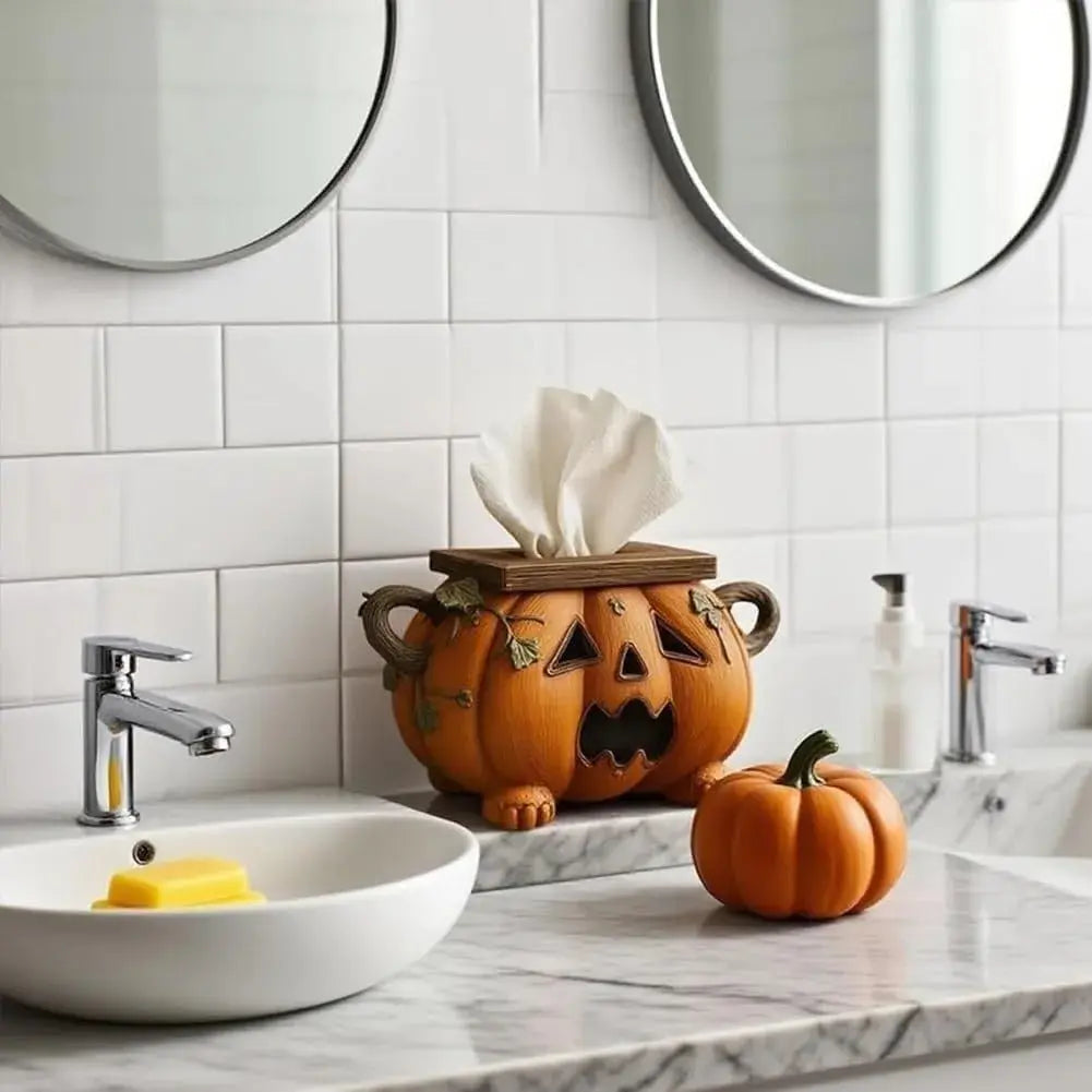 PumpkinBox™ | Gruselige Kürbis-Tissue-Box – Überraschungseffekt für Partys & Gäste