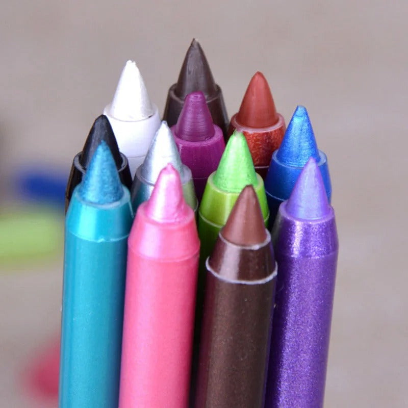 WaterproofEyeliner | Langanhaltender, wasserfester Augen- und Lippenstift, 12-teiliges Set