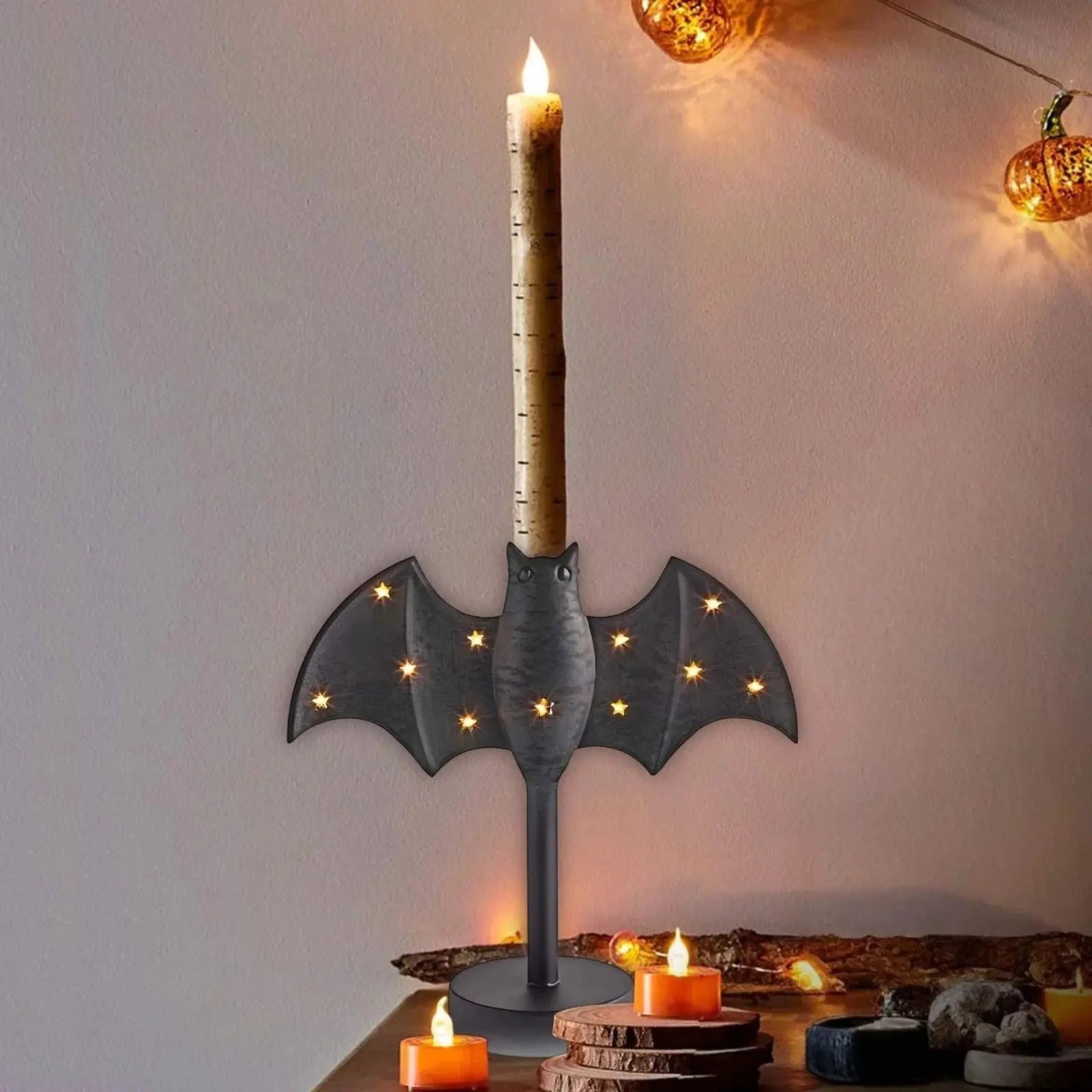 BatGlow™ | Halloween Fledermaus-Kerzenhalter – Dunkel, gemütlich & dekorativ