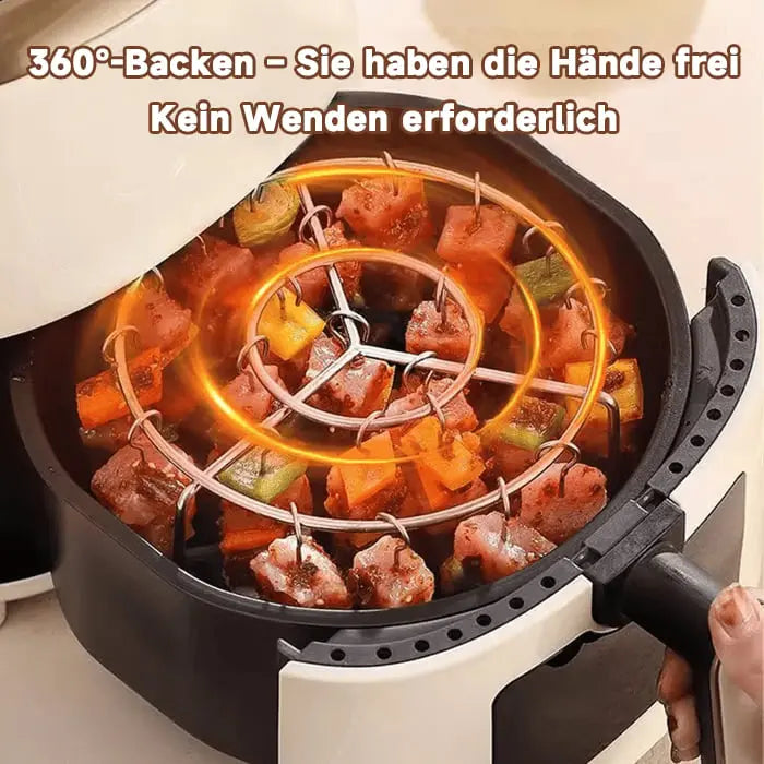 GrillGenie™ | Kebab-Grill für Heißluftfritteusen – Gleichmäßiges Garen & BBQ-Genuss