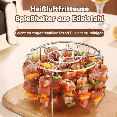GrillGenie™ | Kebab-Grill für Heißluftfritteusen – Gleichmäßiges Garen & BBQ-Genuss