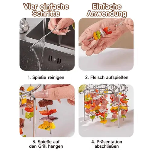 GrillGenie™ | Kebab-Grill für Heißluftfritteusen – Gleichmäßiges Garen & BBQ-Genuss