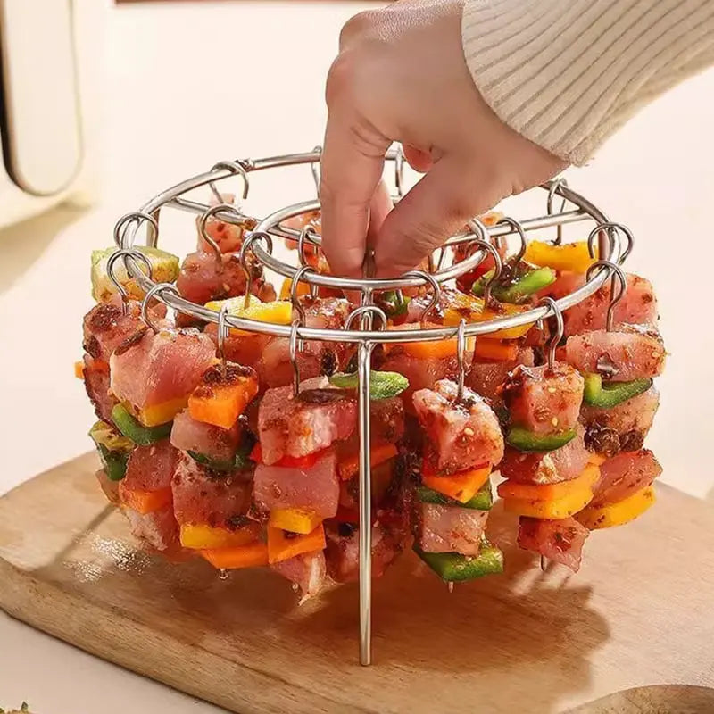 GrillGenie™ | Kebab-Grill für Heißluftfritteusen – Gleichmäßiges Garen & BBQ-Genuss