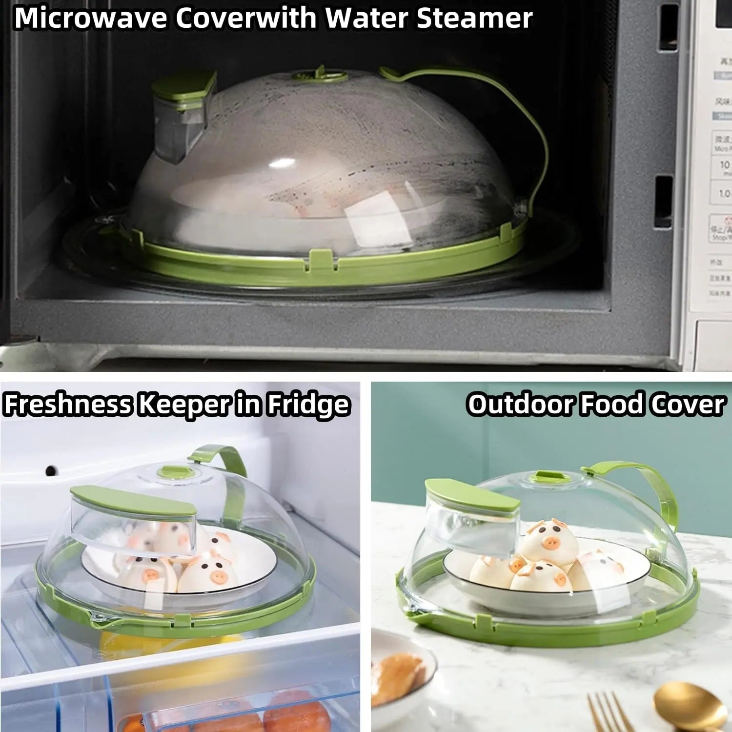 ZapCover™ | Mikrowellen-Dampfabdeckung mit eingebautem Dämpfer für schnelleres, sauberes Erhitzen