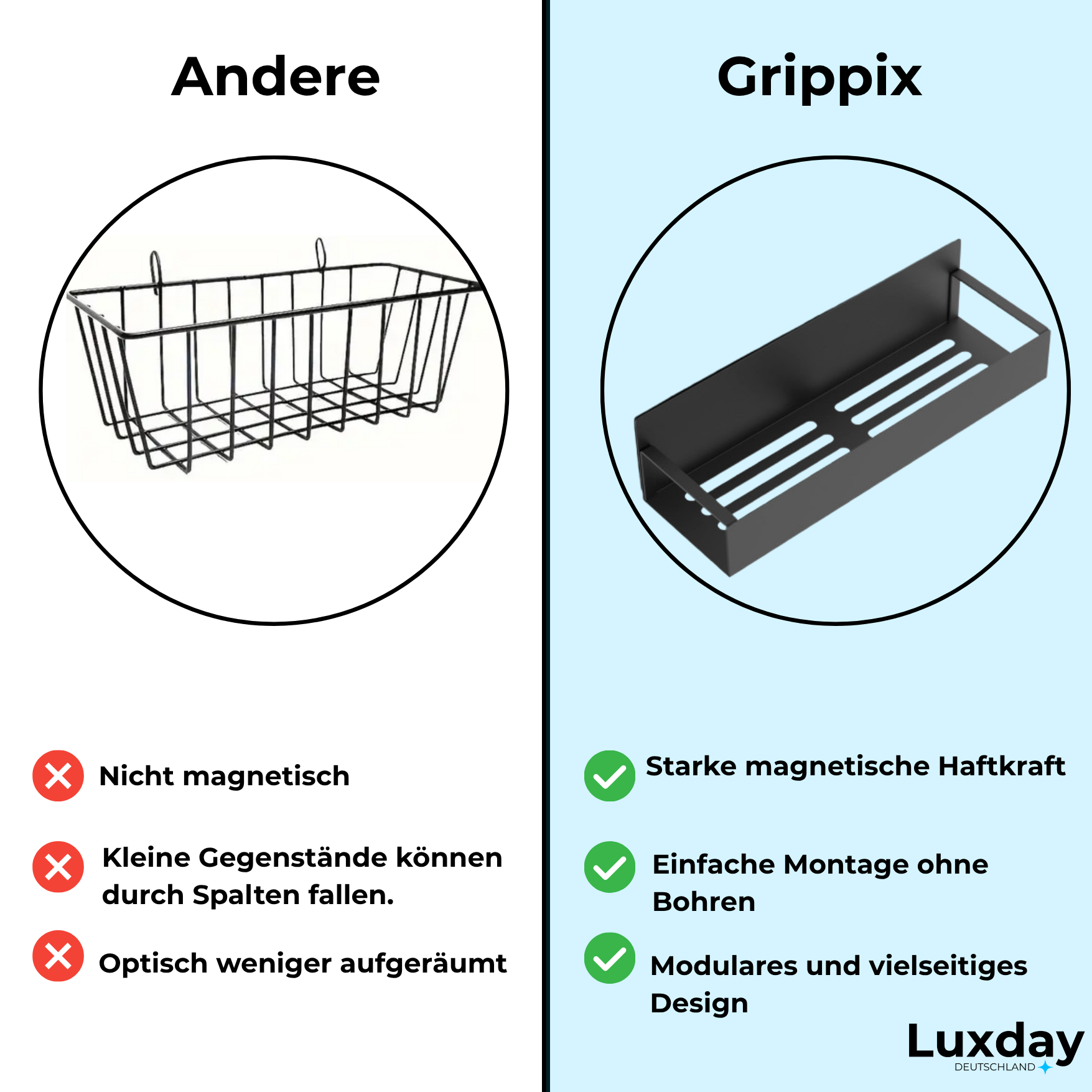 1+1 Gratis | Grippix | Magnetisches Lagerregal