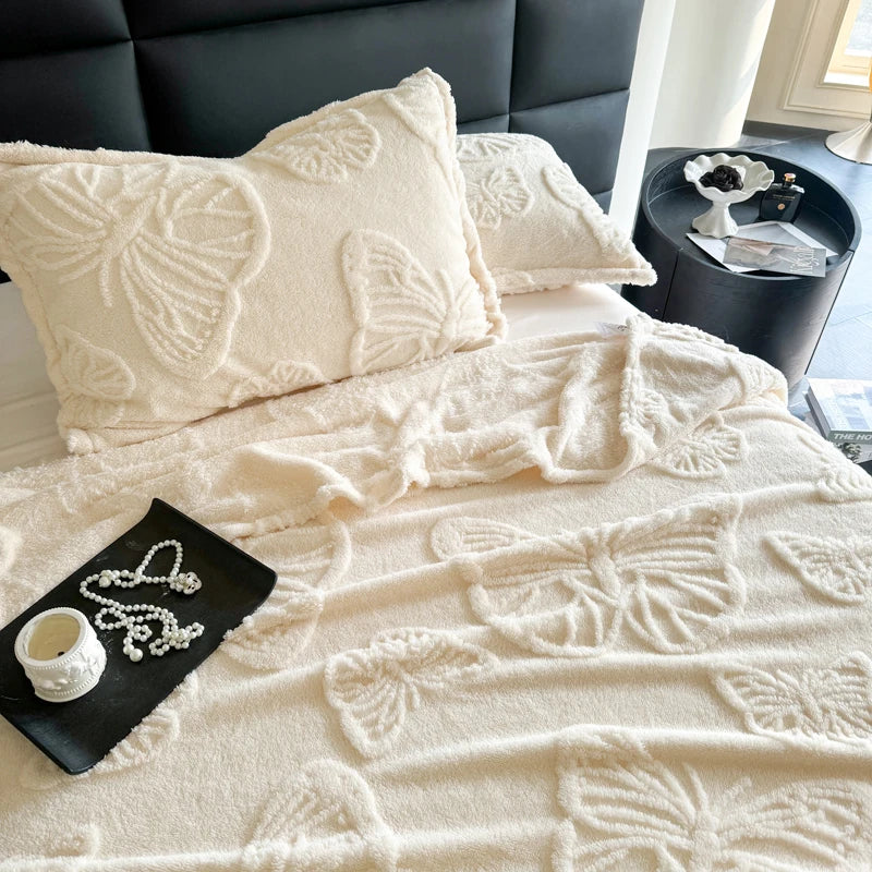 Fleurière™ |Flanell-Decke 3D-Schmetterlingsdesign | Weich & Wärmend | Für Bett, Sofa & Camping