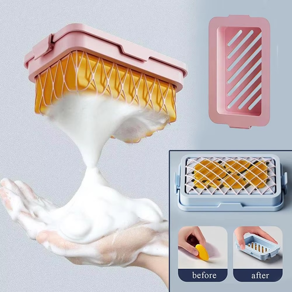 1+2 GRATIS | LatherUp™ | 2-in-1 Seifenschale & Schaumnetz | Hygienisch, Seifensparend & Schnelltrocknend