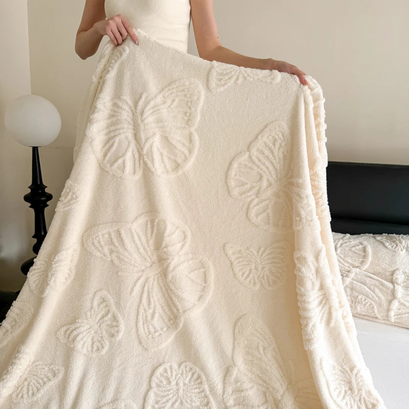 Fleurière™ |Flanell-Decke 3D-Schmetterlingsdesign | Weich & Wärmend | Für Bett, Sofa & Camping