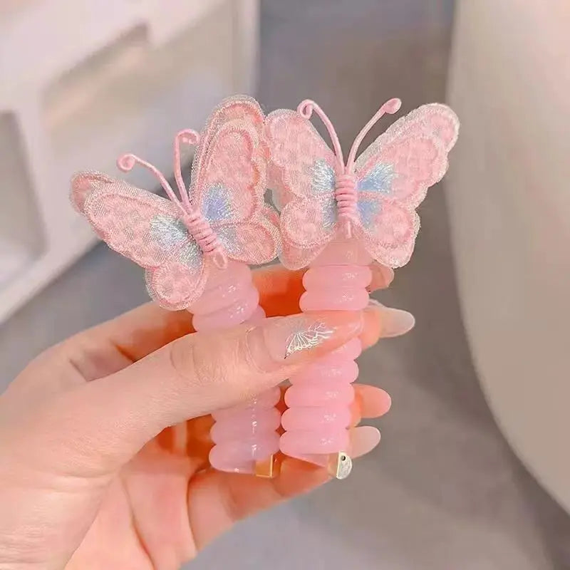 1+1 GRATIS | LittleBloom™ - Schmetterlings-Haargummis im Spiraldesign – Süßes Geschenk für Tochter & Enkelin