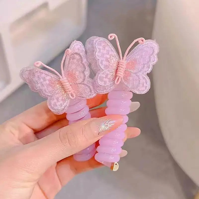 1+1 GRATIS | LittleBloom™ - Schmetterlings-Haargummis im Spiraldesign – Süßes Geschenk für Tochter & Enkelin