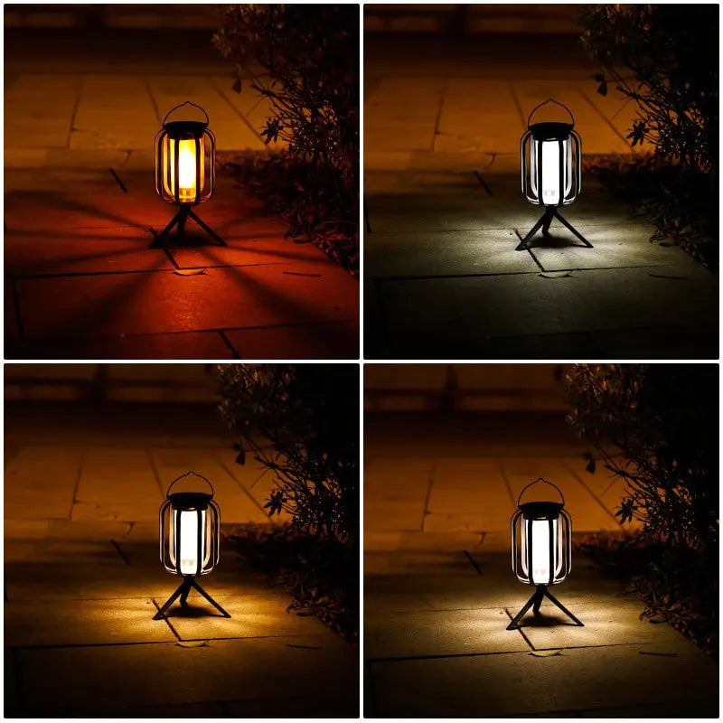 FlameGlow™ | Solar Laterne mit 4 Einstellungen – Ideal für Camping & Gartenpartys