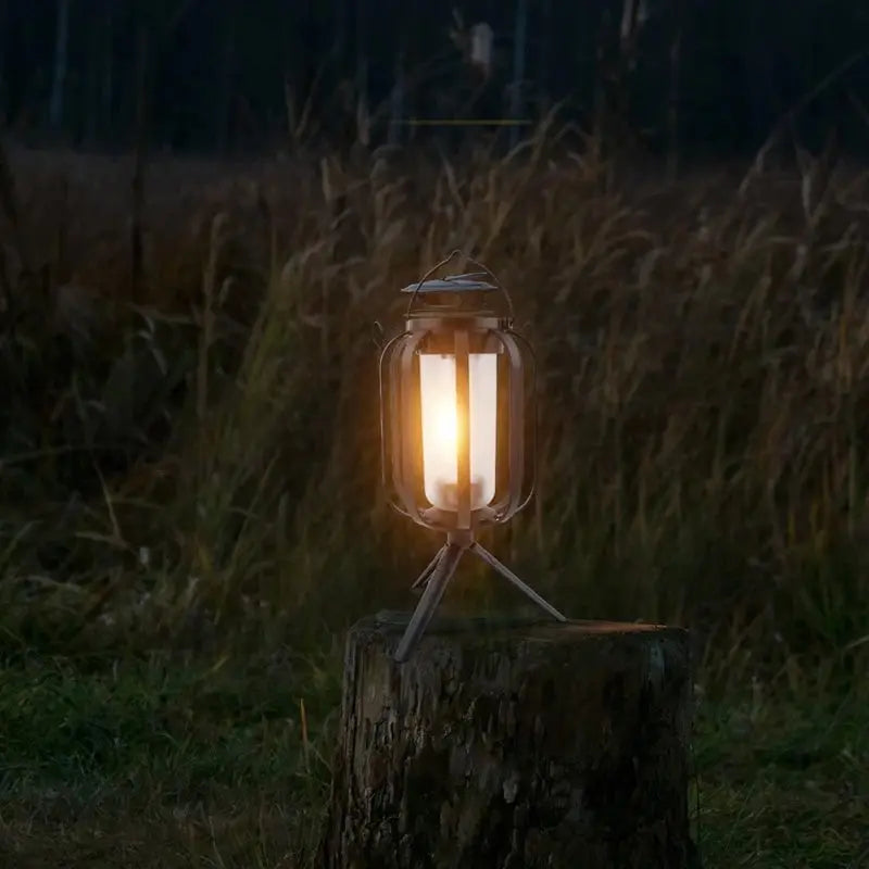 FlameGlow™ | Solar Laterne mit 4 Einstellungen – Ideal für Camping & Gartenpartys