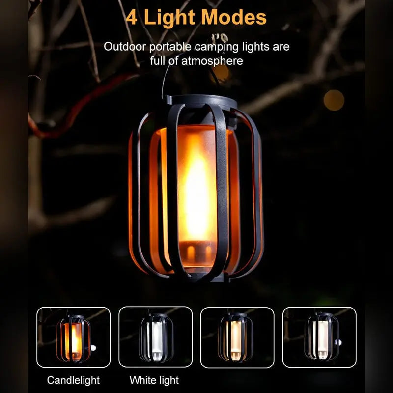 FlameGlow™ | Solar Laterne mit 4 Einstellungen – Ideal für Camping & Gartenpartys