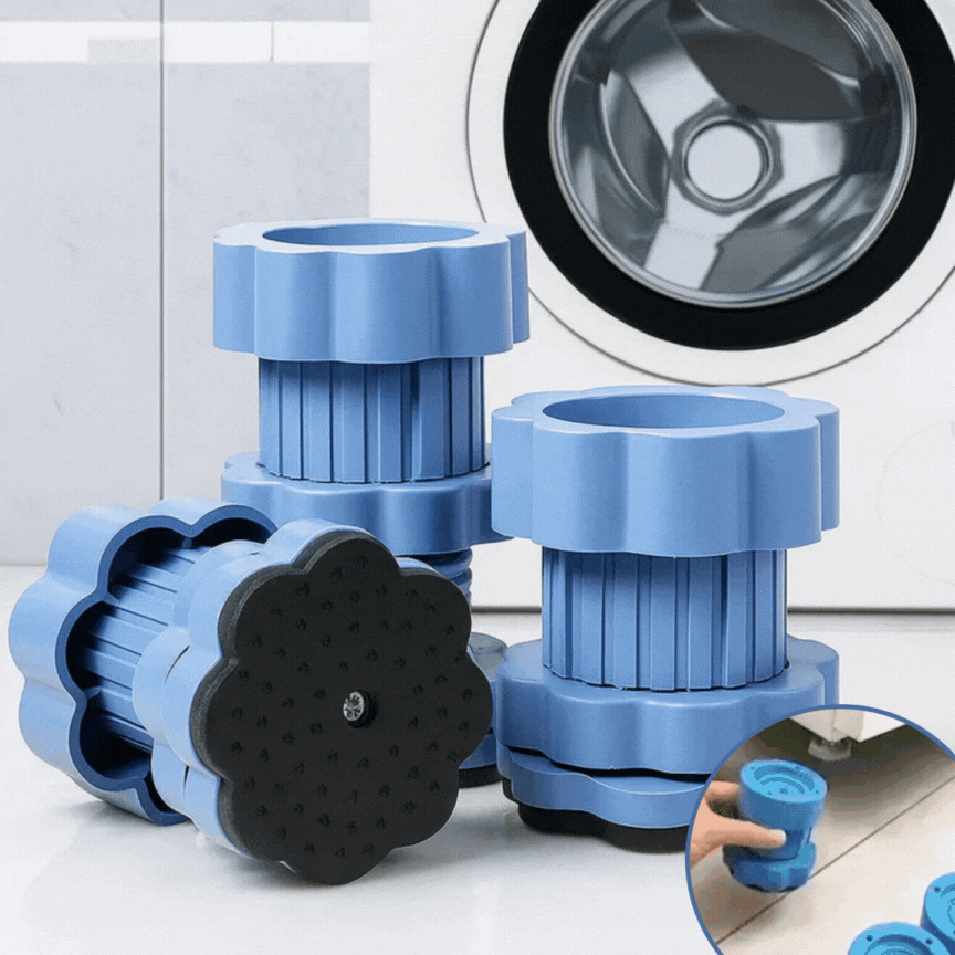 SteadyFix™ | Universelle Anti-Vibrationspads – Verstellbare Waschmaschinenunterlage | Satz von 4 Stück