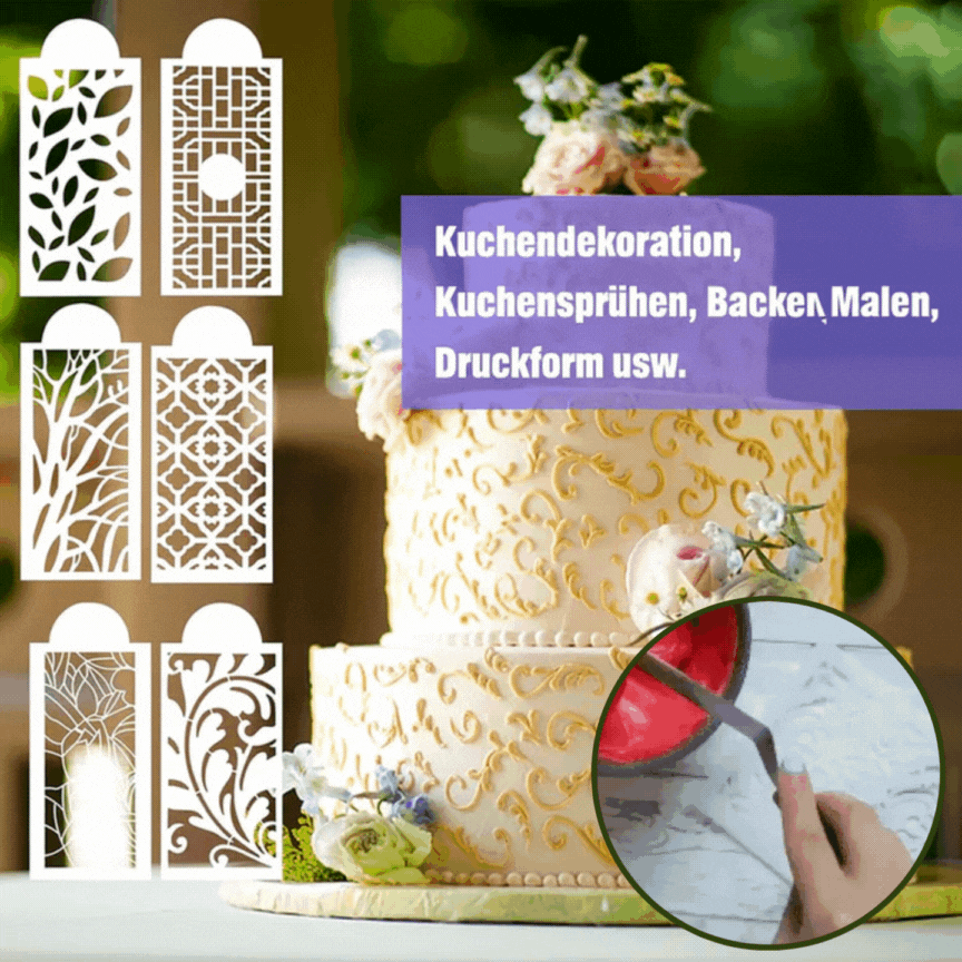 DecoLace™ | DIY-Kuchendekor-Form aus Spitze | Set mit 10 Stück