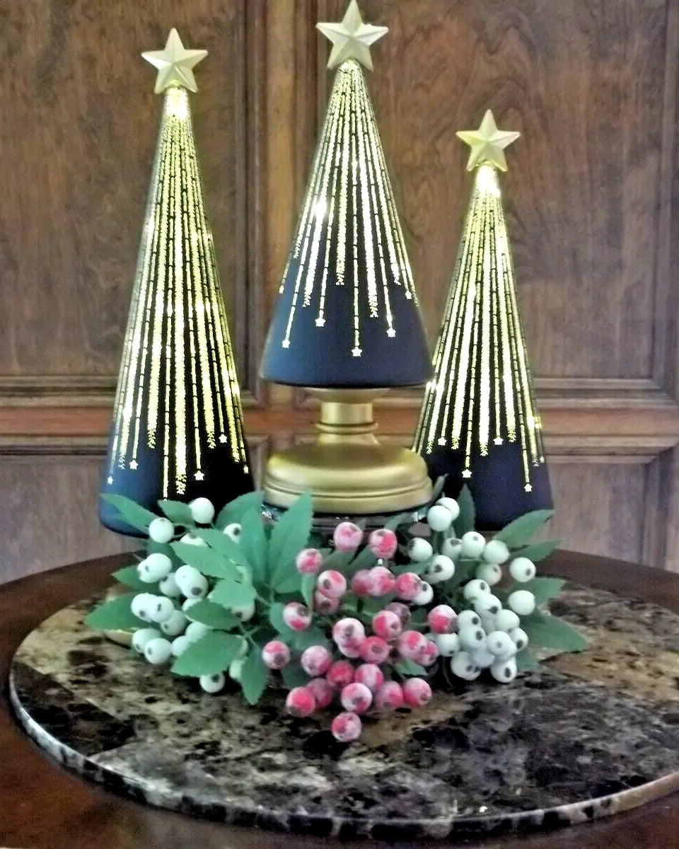 LumiTree™ | Weihnachtsbaum Dekorationsset — Sternenlicht für Tisch und Terrasse 3er-Set