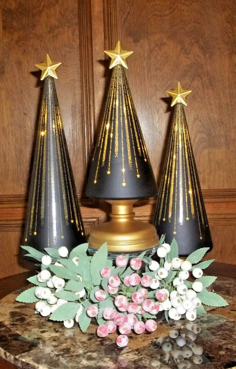 LumiTree™ | Weihnachtsbaum Dekorationsset — Sternenlicht für Tisch und Terrasse 3er-Set