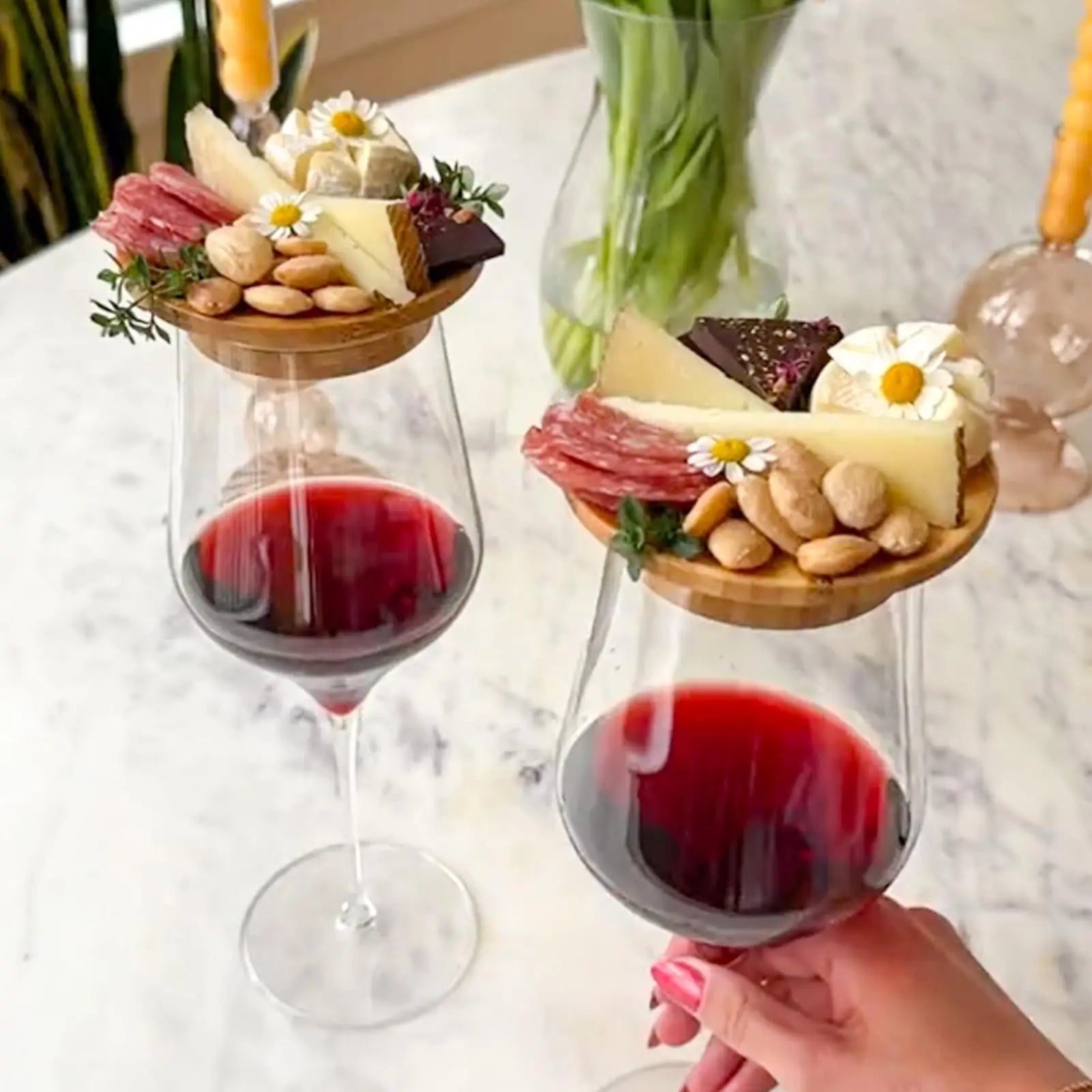 WineEase™ | Weinglas Charcuterie Aufsatz — Für ein exklusives Weinerlebnis