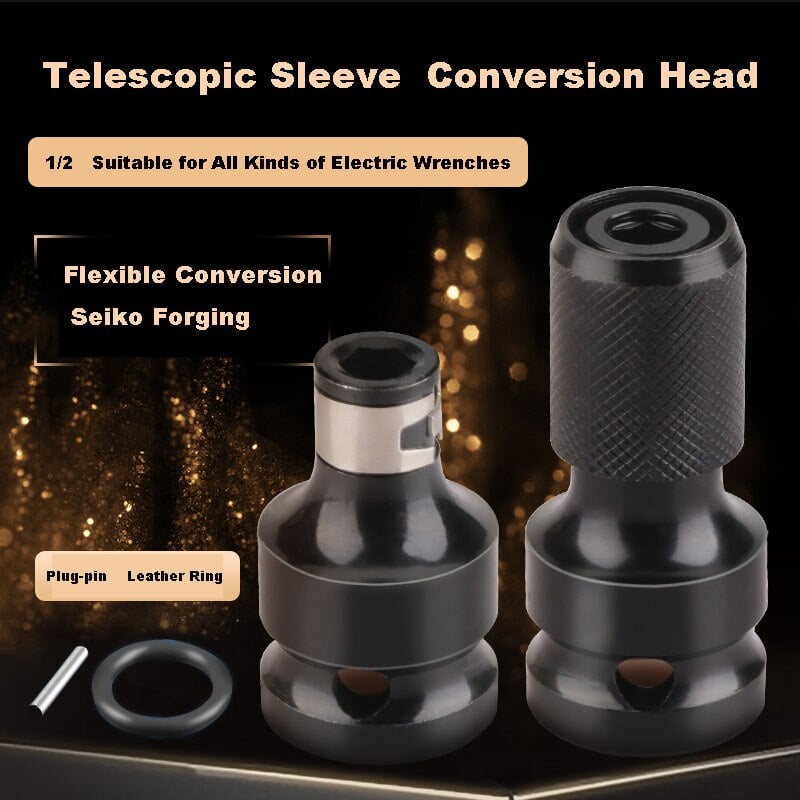 FlexiBit™ | Teleskopischer Schraubenschlüssel-Umwandlungskopf | Robuster Adapter aus Chrom-Vanadium-Stahl