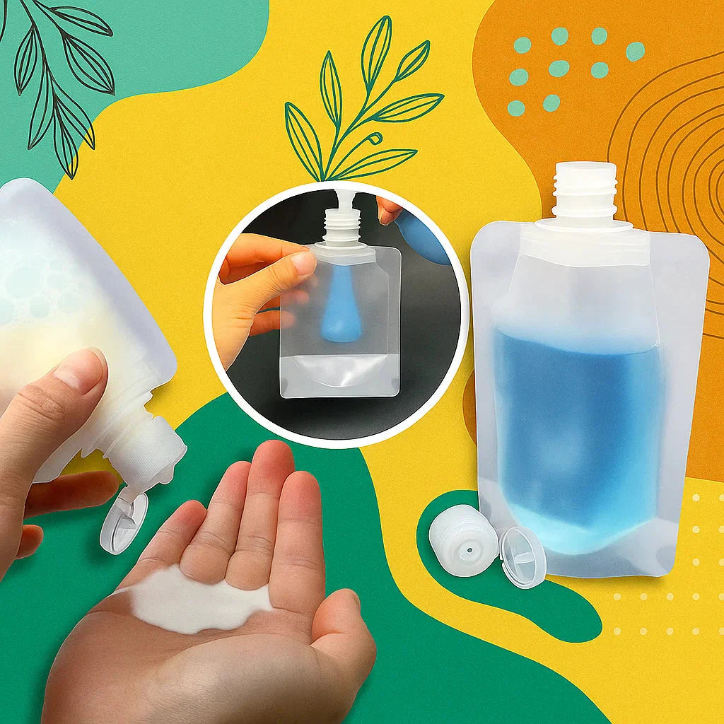TravelPouch™ | 5-teiliges Reise-Set für Lotionen – Leicht & Auslaufsicher